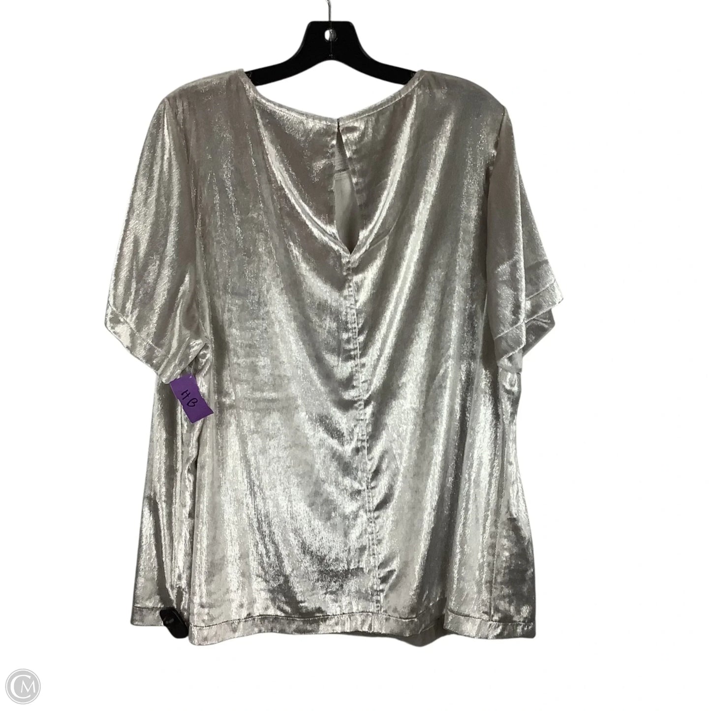 Top Short Sleeve By Lane Bryant In Silver, Size: 20