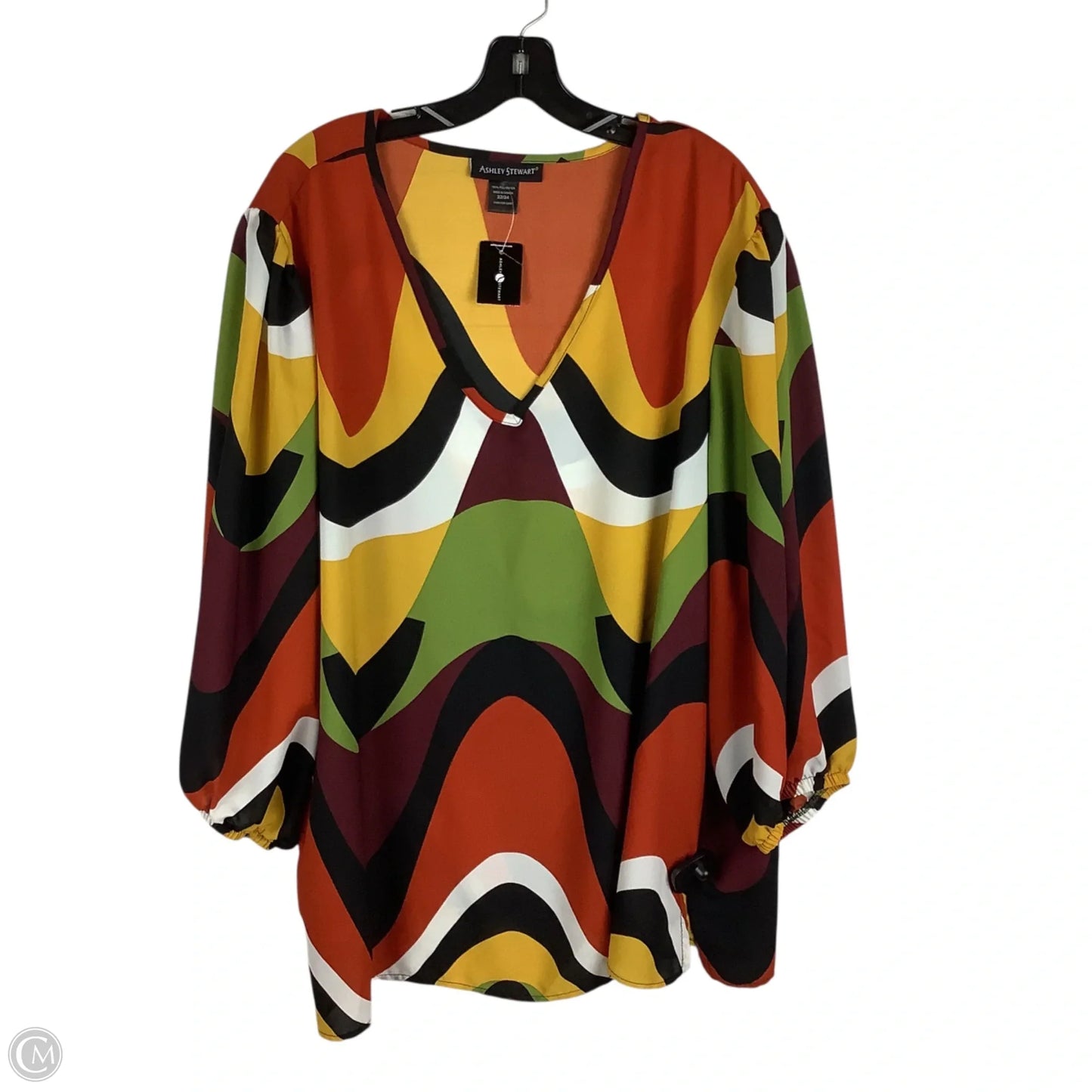 Top Long Sleeve By Ashley Stewart In Multi-colored, Size: 3x (22/24)