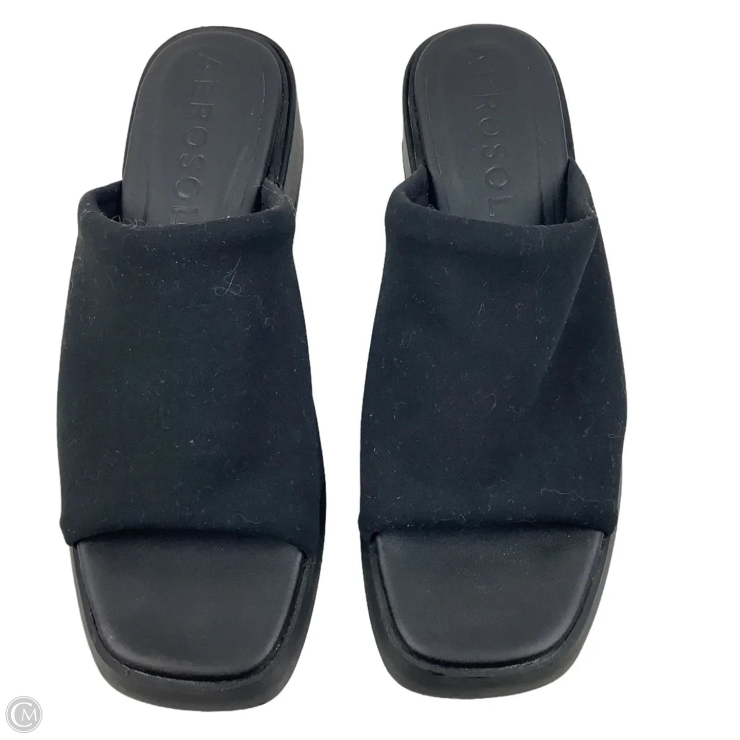 Sandals Heels Block By Aerosoles In Black, Size: 10.5