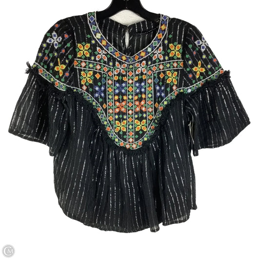 Top Short Sleeve By Zara Women In Black, Size: Xs