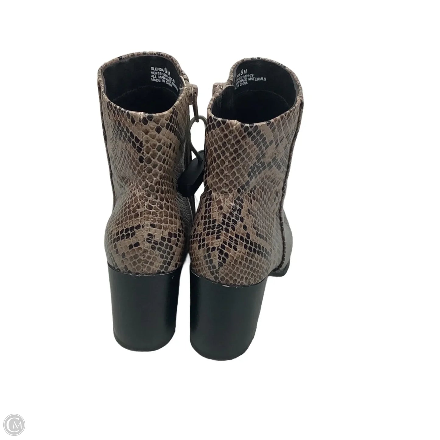 Boots Ankle Heels By New Directions In Snakeskin Print, Size: 6