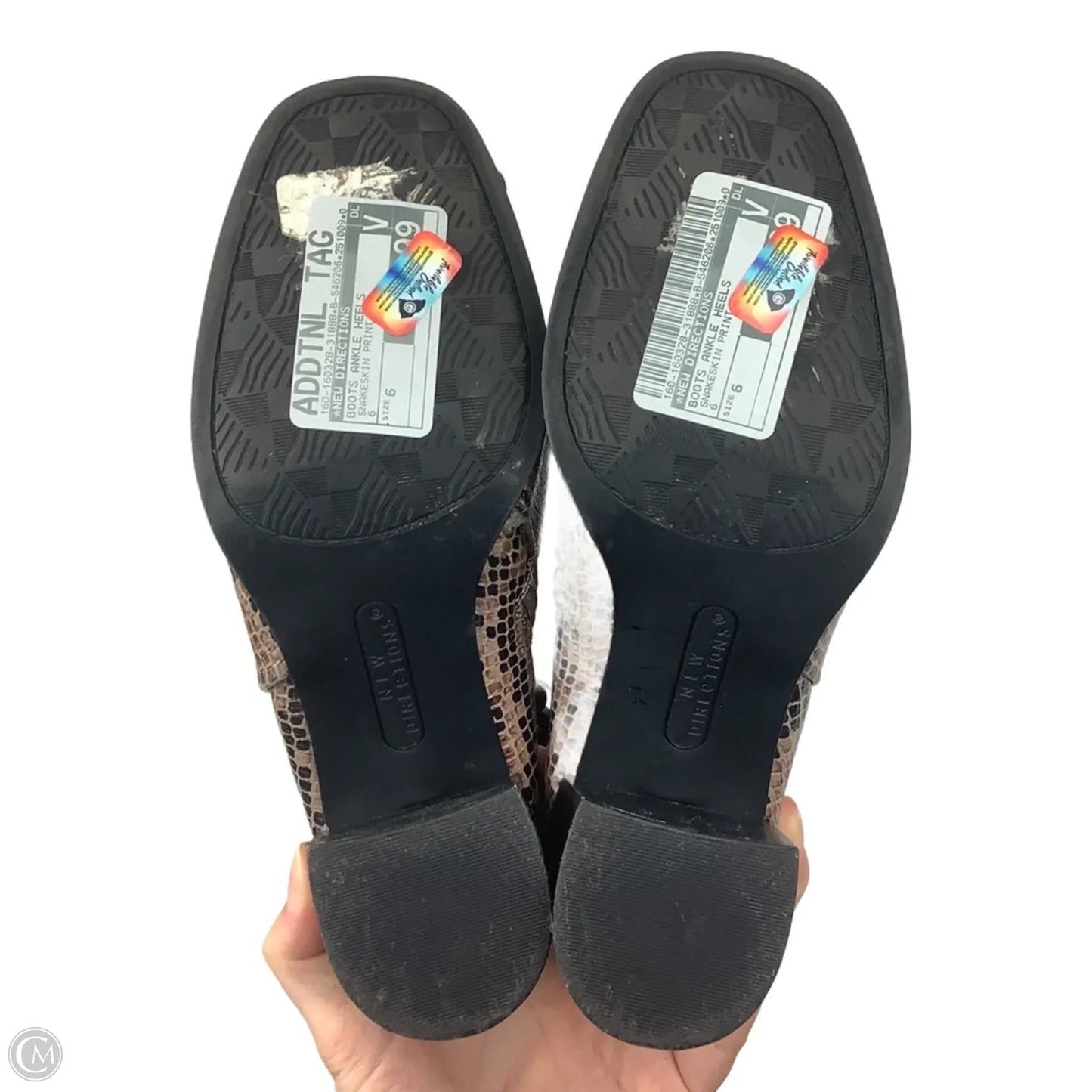 Boots Ankle Heels By New Directions In Snakeskin Print, Size: 6