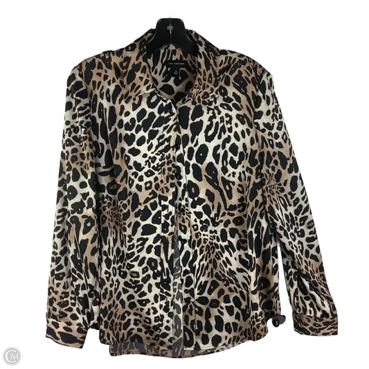 Top Long Sleeve By Limited In Animal Print, Size: Petite L