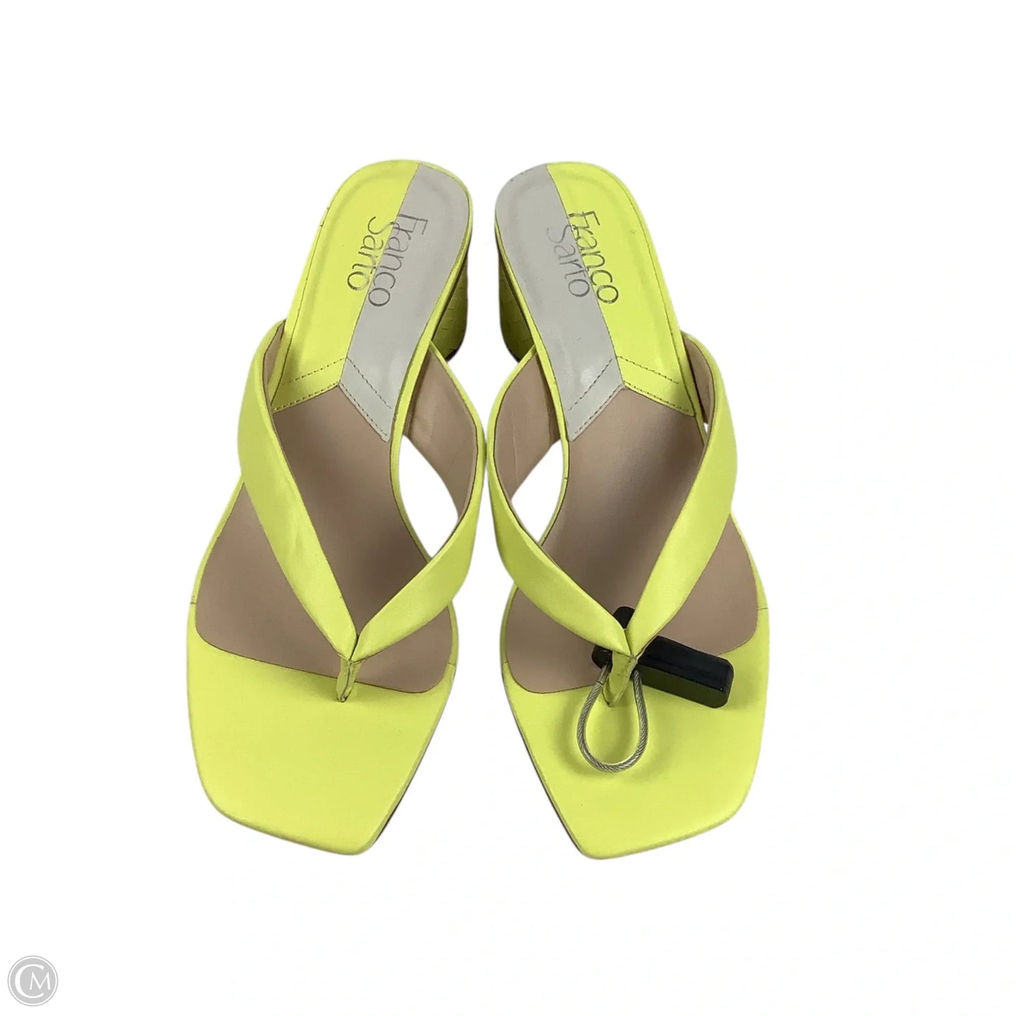 Sandals Heels Block By Franco Sarto In Yellow, Size: 8.5