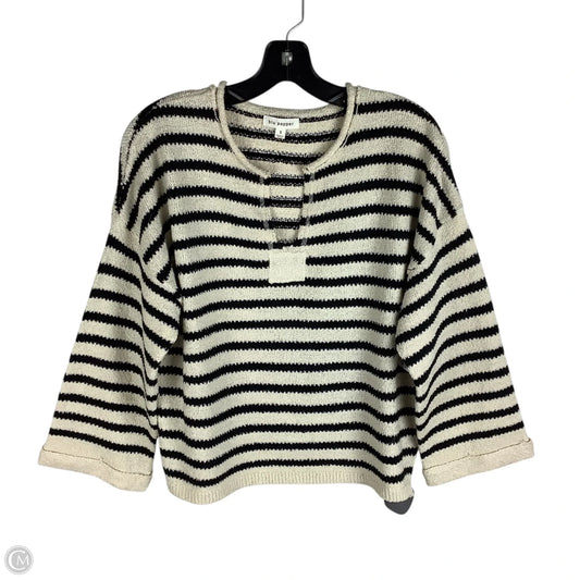 Top Long Sleeve By Blu Pepper In Black & Cream, Size: S