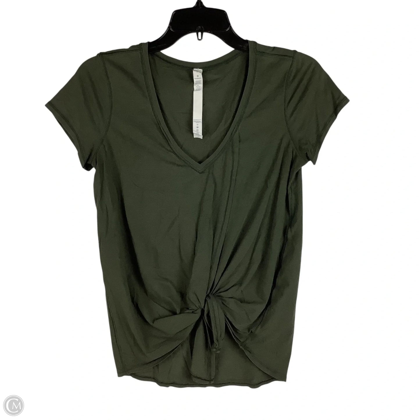 Athletic Top Short Sleeve By Lululemon In Green, Size: 6