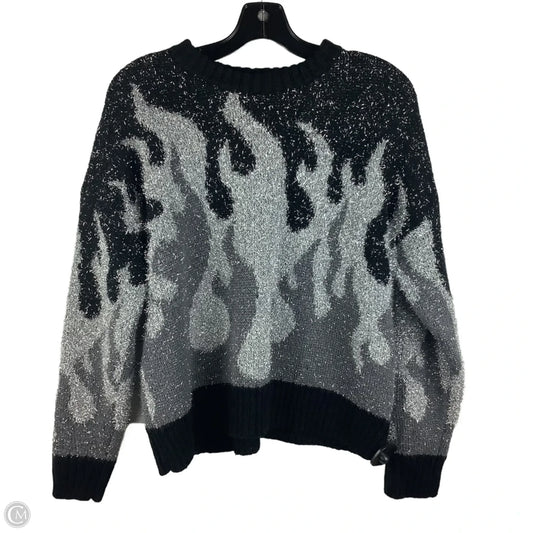 Sweater By Forever 21 In Black & Silver, Size: S