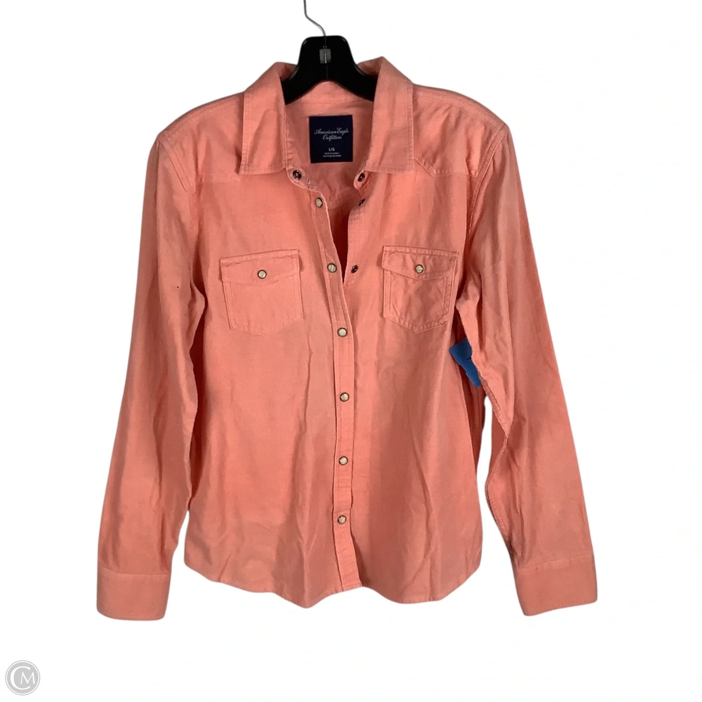 Top Long Sleeve By American Eagle In Pink, Size: L
