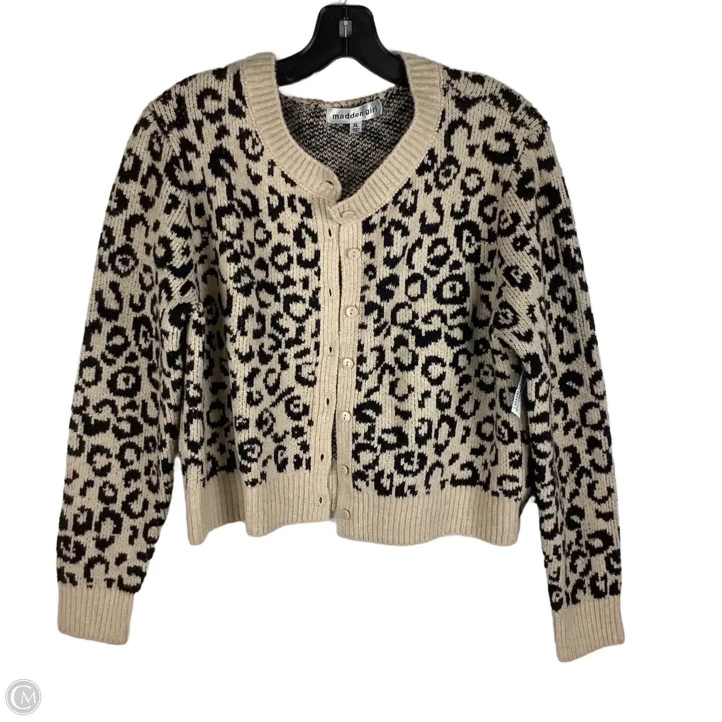 Sweater Cardigan By Madden Girl In Animal Print, Size: Xl
