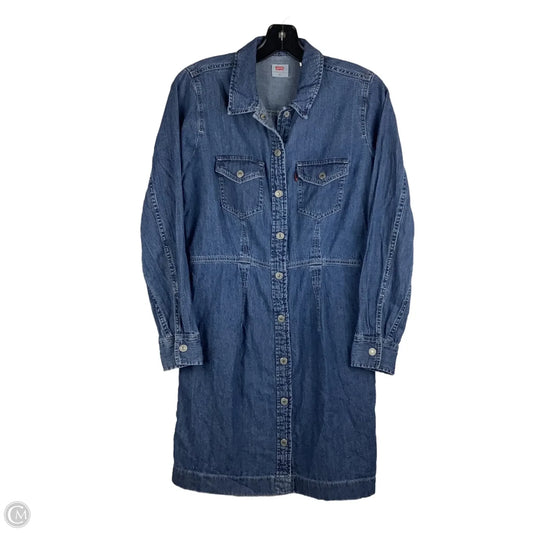 Dress Casual Short By Levis In Blue Denim, Size: M