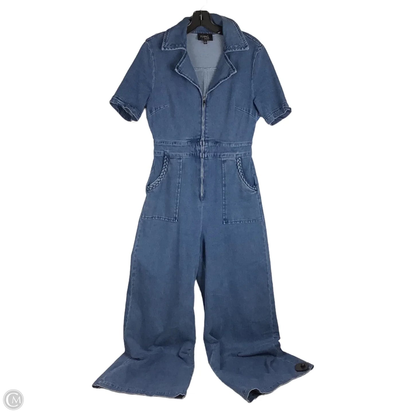 Jumpsuit By Flying Tomato In Blue Denim, Size: L