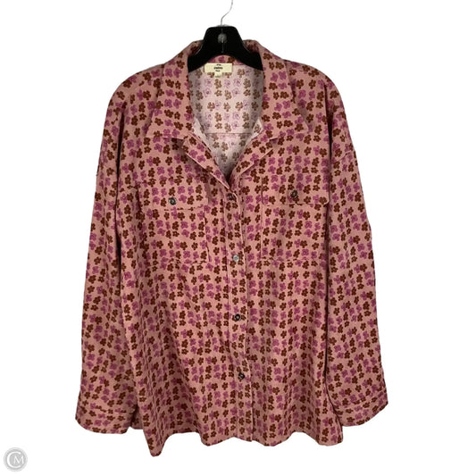 Jacket Shirt By Entro In Floral Print, Size: L