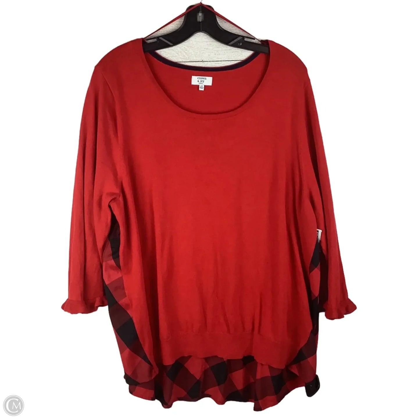 Top Long Sleeve By Crown And Ivy In Red, Size: 2x