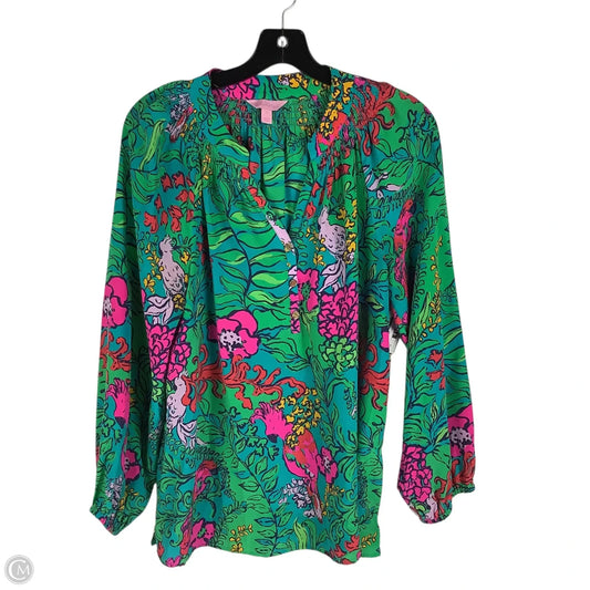 Top Long Sleeve Designer By Lilly Pulitzer In Green, Size: M