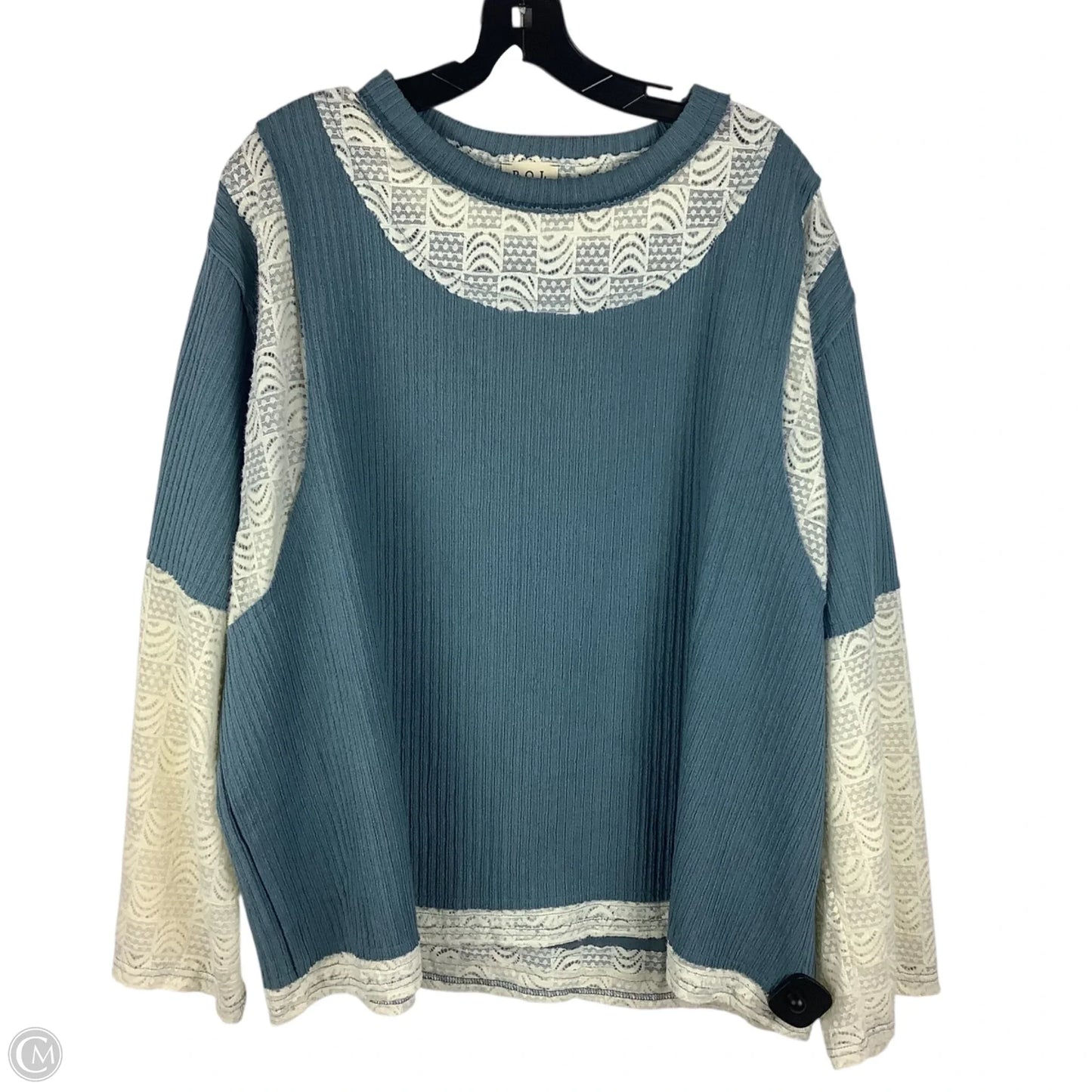 Top Long Sleeve By Pol In Blue, Size: L