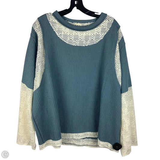 Top Long Sleeve By Pol In Blue, Size: L
