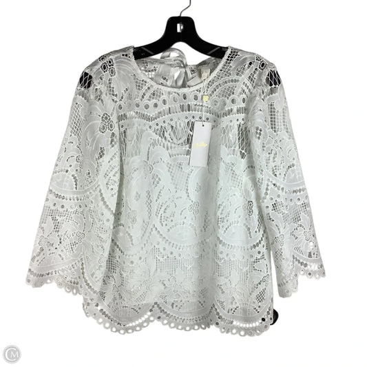 Top Long Sleeve Designer By Lilly Pulitzer In White, Size: 4
