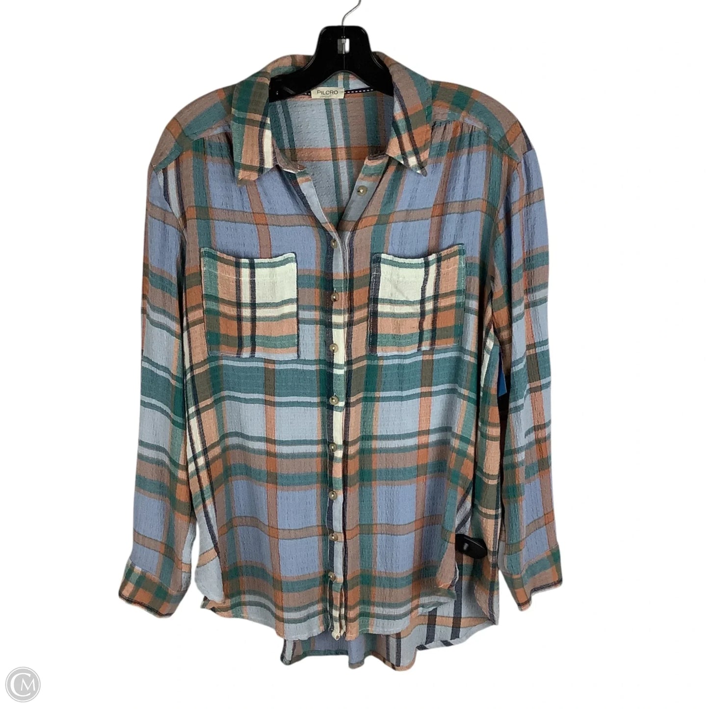 Top Long Sleeve By Pilcro In Plaid Pattern, Size: EST S