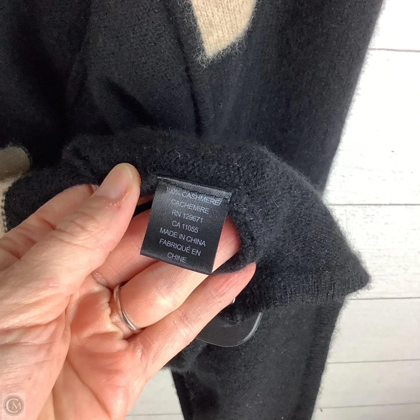 Sweater Cardigan Cashmere By 360cashmere In Black & Brown, Size: S