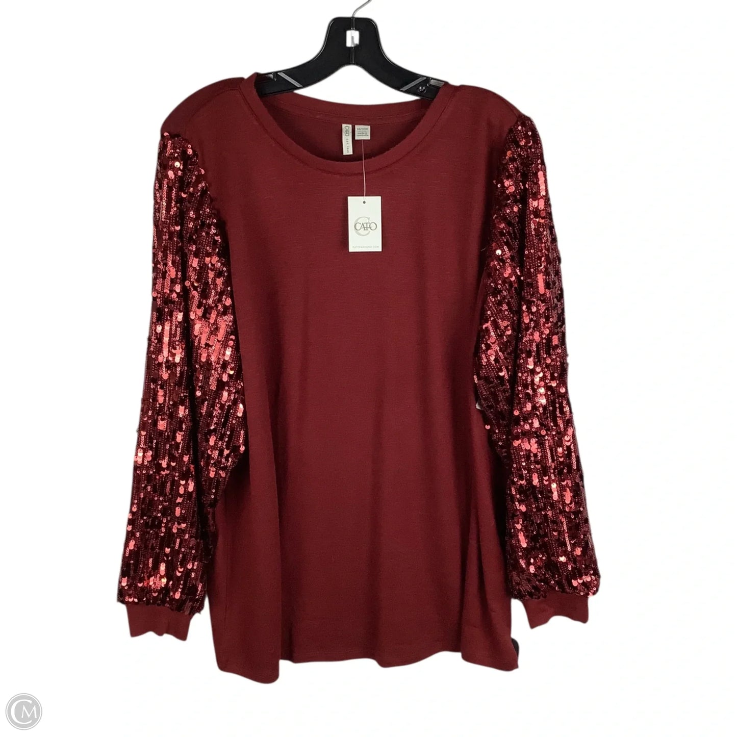 Top Long Sleeve By Cato In Red, Size: Xl (14/16)