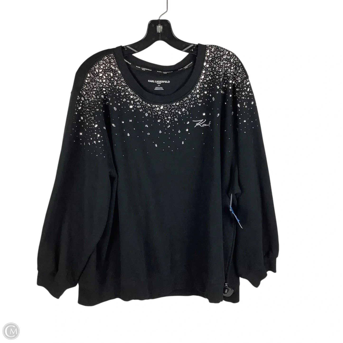 Sweatshirt Designer By Karl Lagerfeld In Black, Size: 2x
