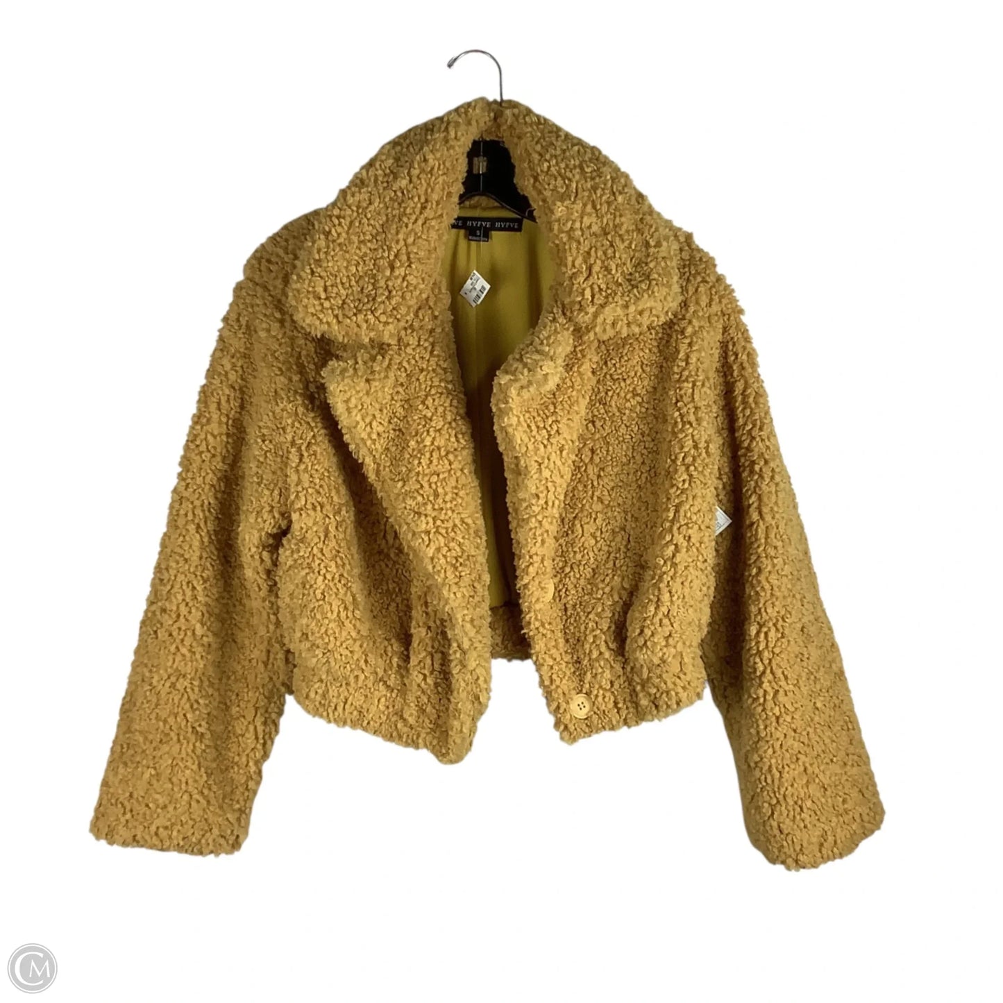 Jacket Faux Fur & Sherpa By Hyfve In Yellow, Size: S
