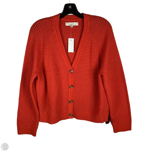 Cardigan By Loft In Red, Size: L