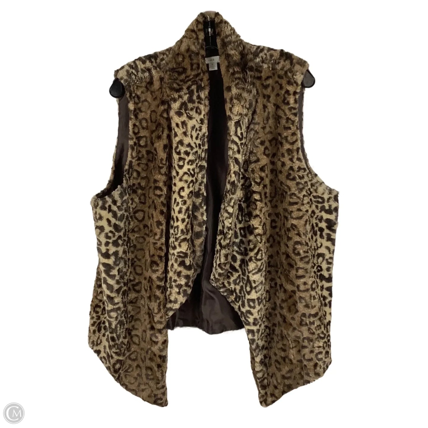 Vest Faux Fur & Sherpa By Cato In Animal Print, Size: Xl
