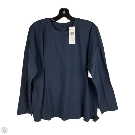 Top Long Sleeve Basic By Eileen Fisher In Navy, Size: L