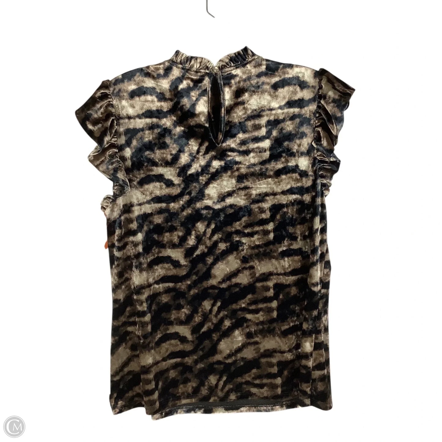 Top Short Sleeve By Thml In Black & Tan, Size: S