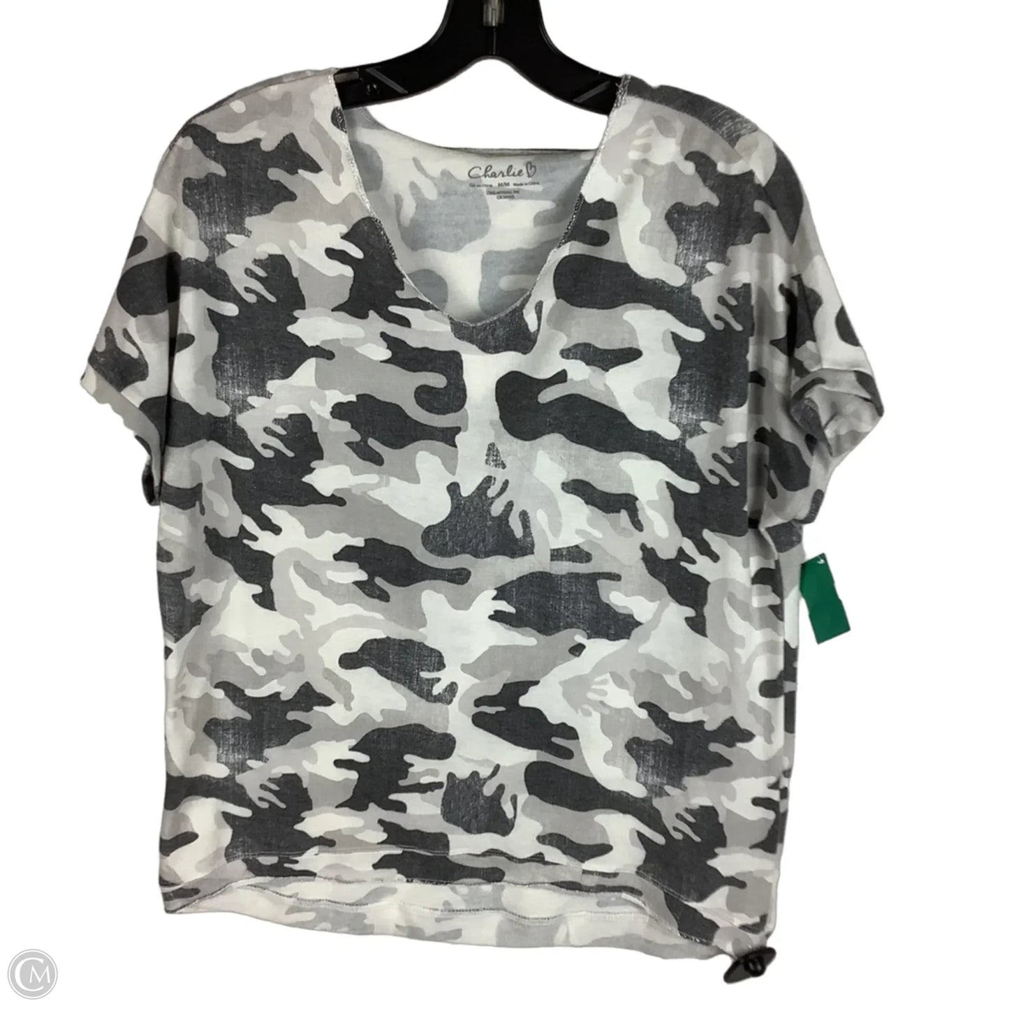 Top Short Sleeve By Charlie B In Geometric Pattern, Size: M