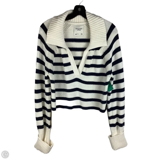 Sweater By Abercrombie And Fitch In Blue & White, Size: M