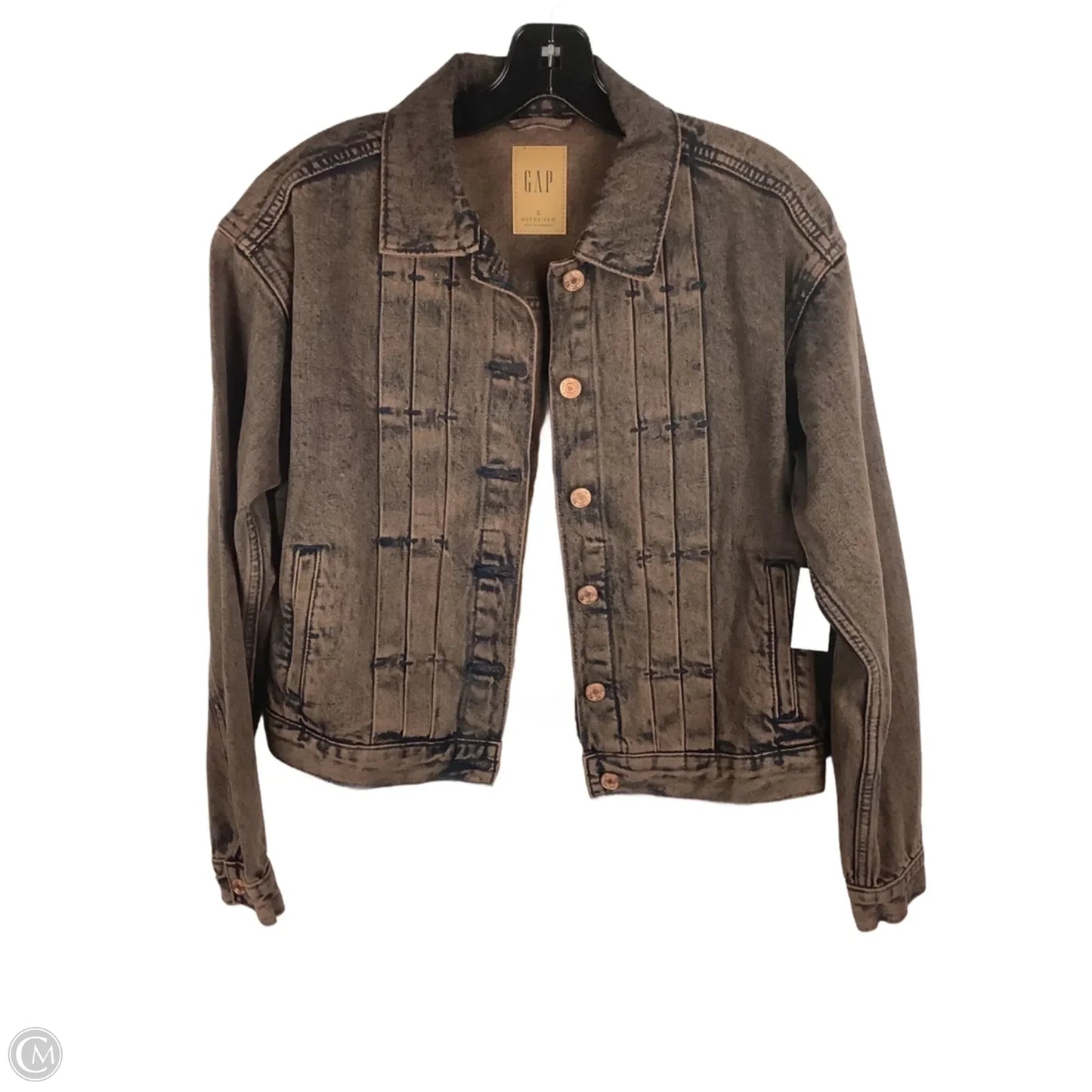 Jacket Denim By Gap In Brown, Size: S