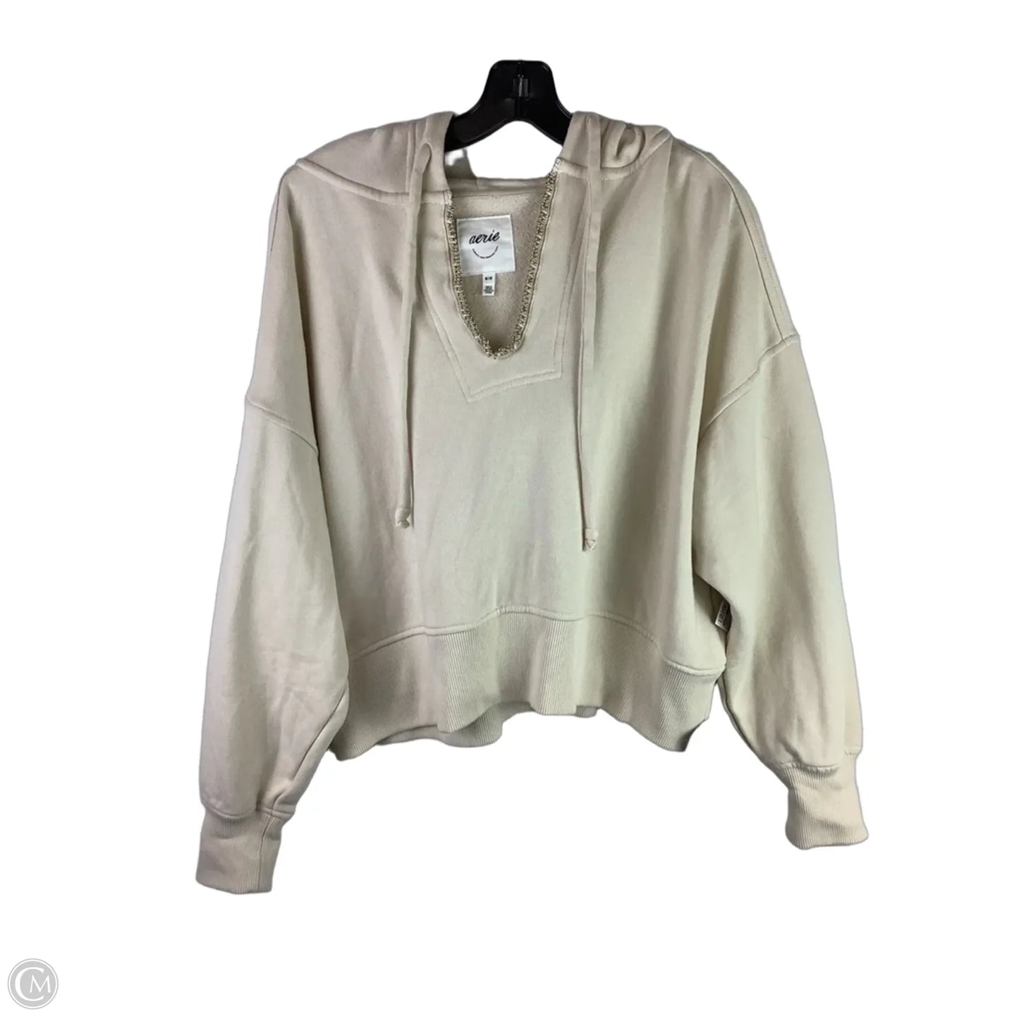 Sweatshirt Hoodie By Aerie In Cream, Size: M