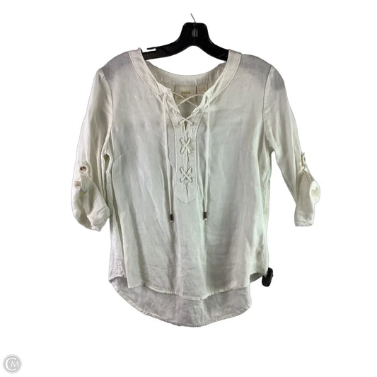 Top Long Sleeve By Maeve In White, Size: 4