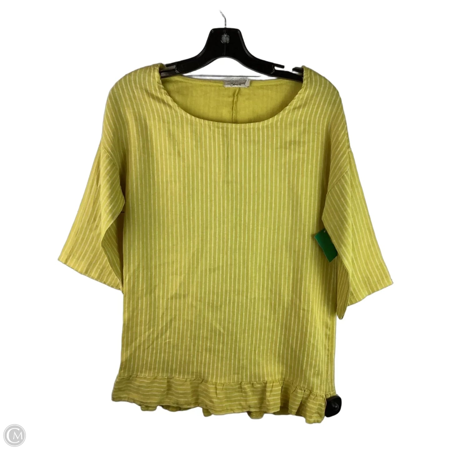 Top Short Sleeve By Lungo Larno In Yellow, Size: S