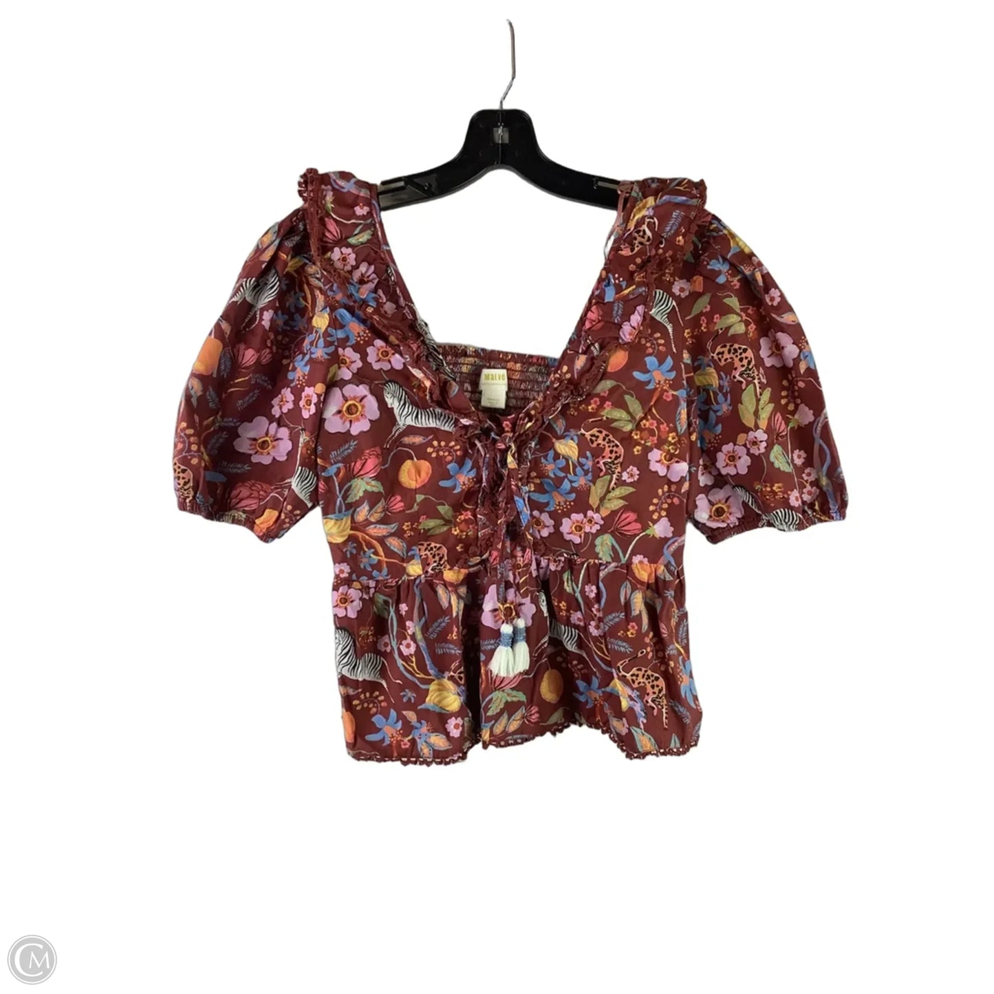 Top Short Sleeve By Maeve In Floral Print, Size: S