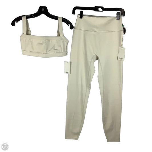 Athletic Pants 2pc By Cmc In Cream, Size: TOP S/BOTTOMS M