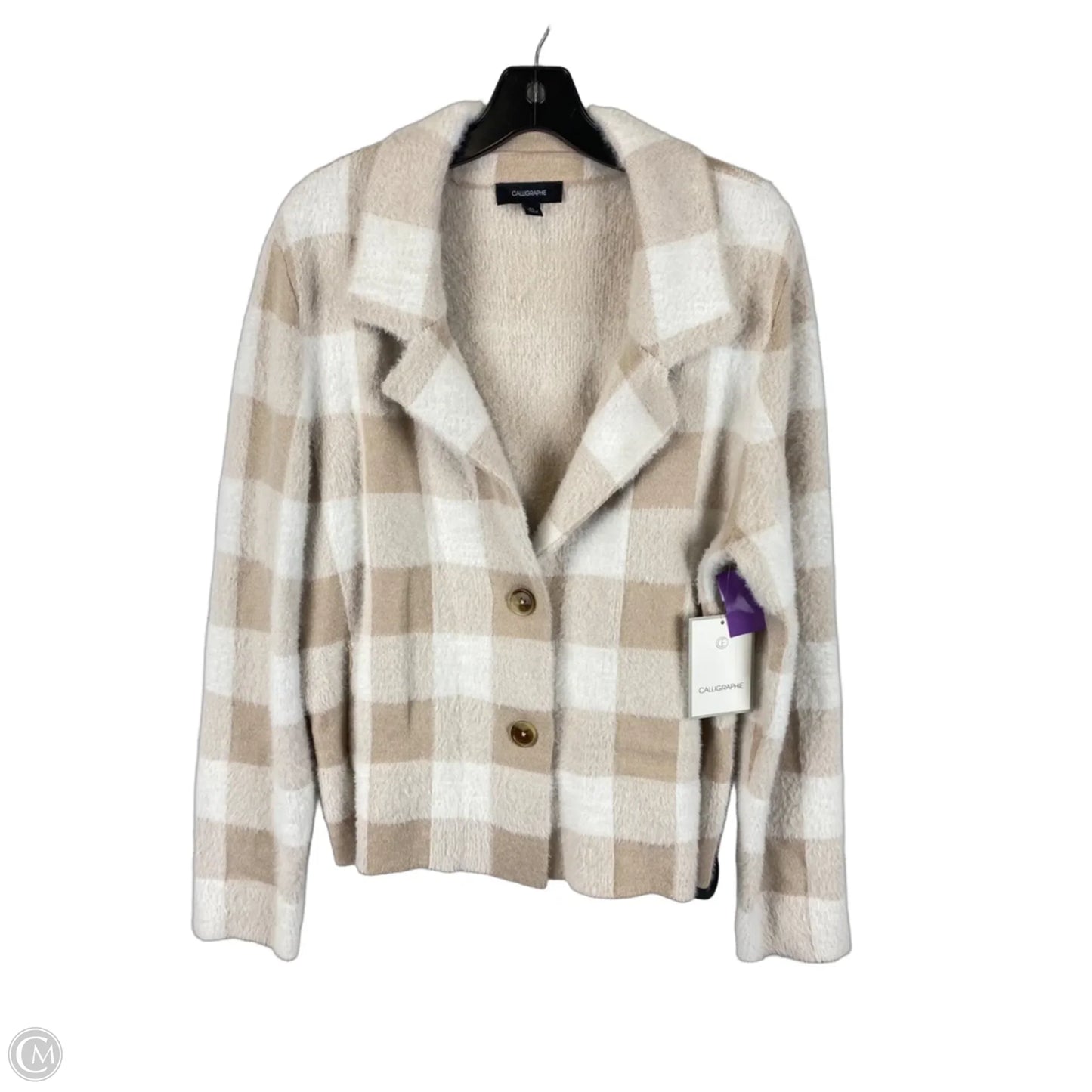 Sweater Cardigan By Calligraphie In Cream, Size: Xl
