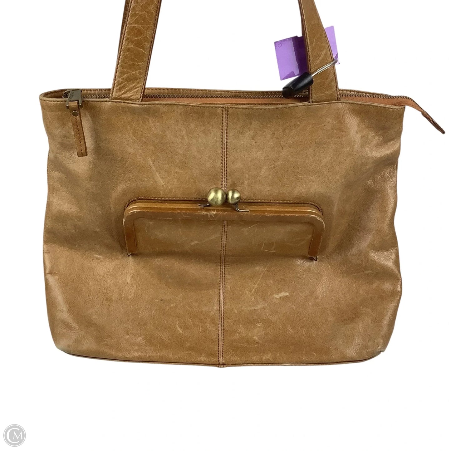 Handbag Leather By Hobo Intl, Size: Medium