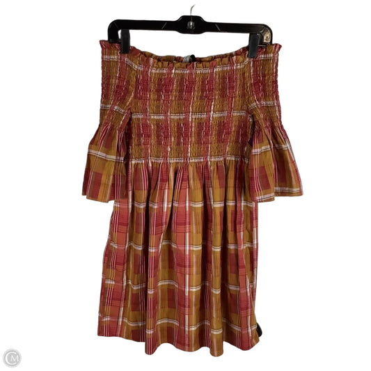 Dress Casual Short By Zara In Orange & Pink, Size: M