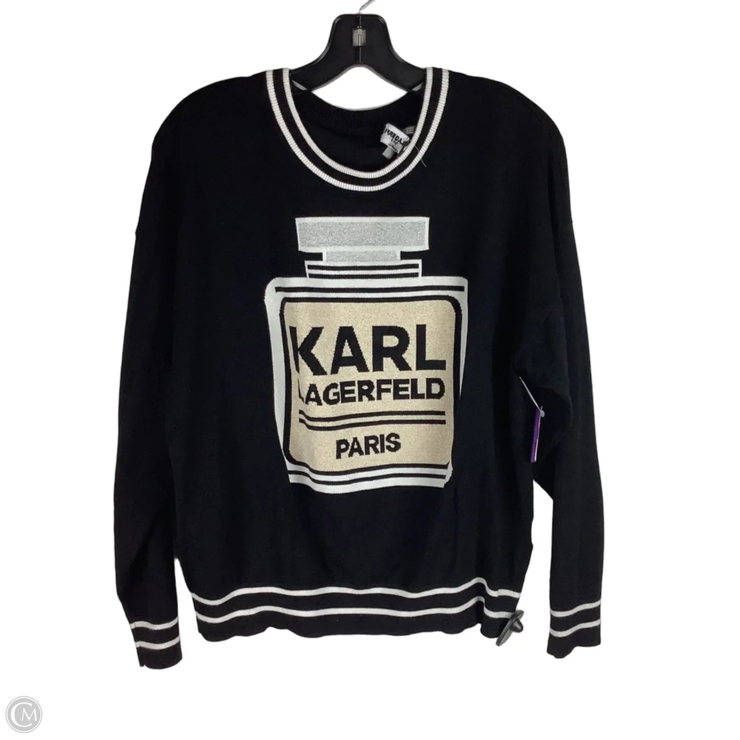 Sweater Designer By Karl Lagerfeld In Black, Size: L