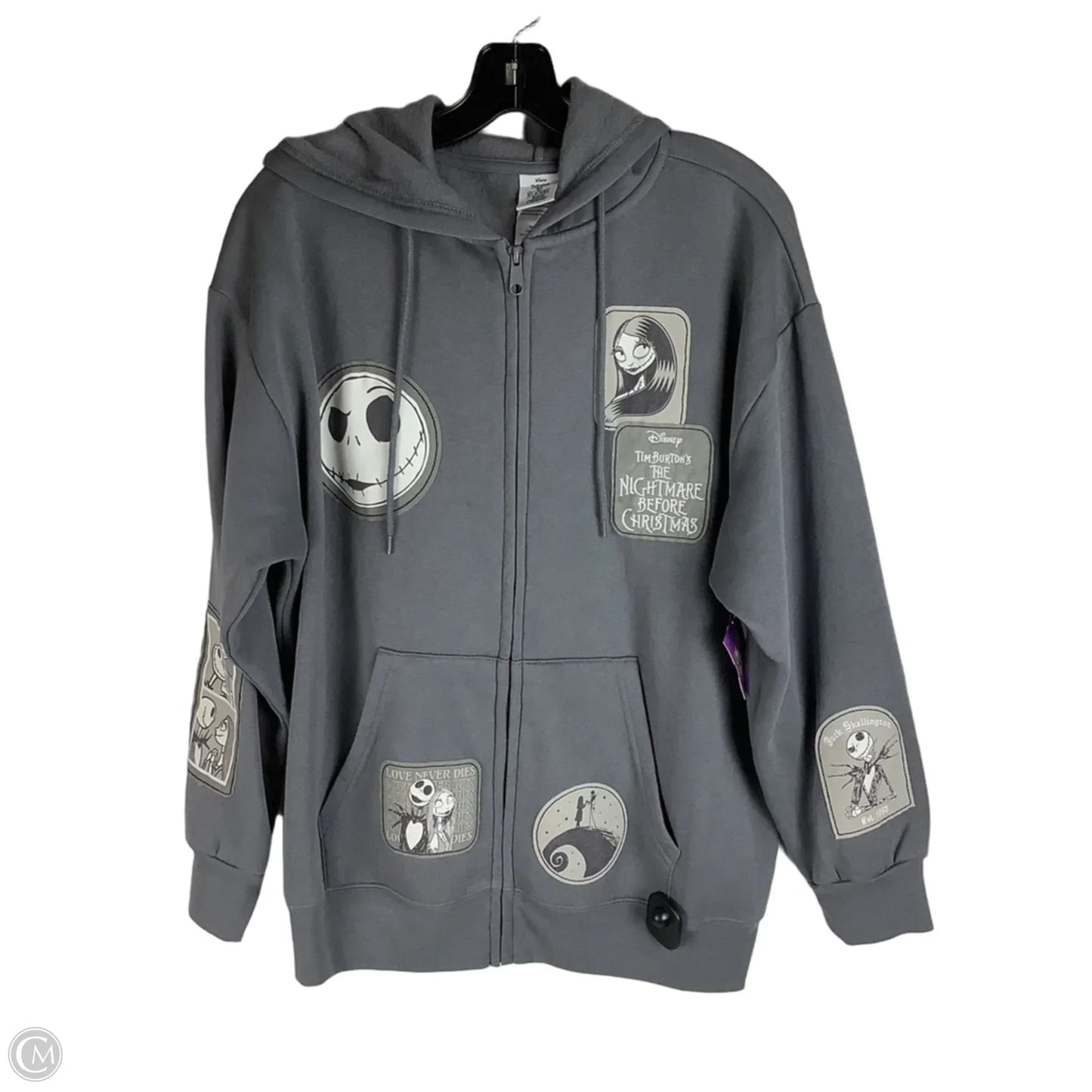 Sweatshirt Hoodie By Disney In Grey, Size: Xl
