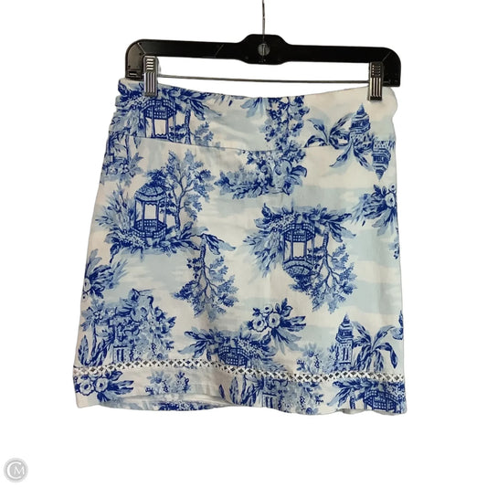 Skirt Mini & Short By Crown And Ivy In Blue & White, Size: 14