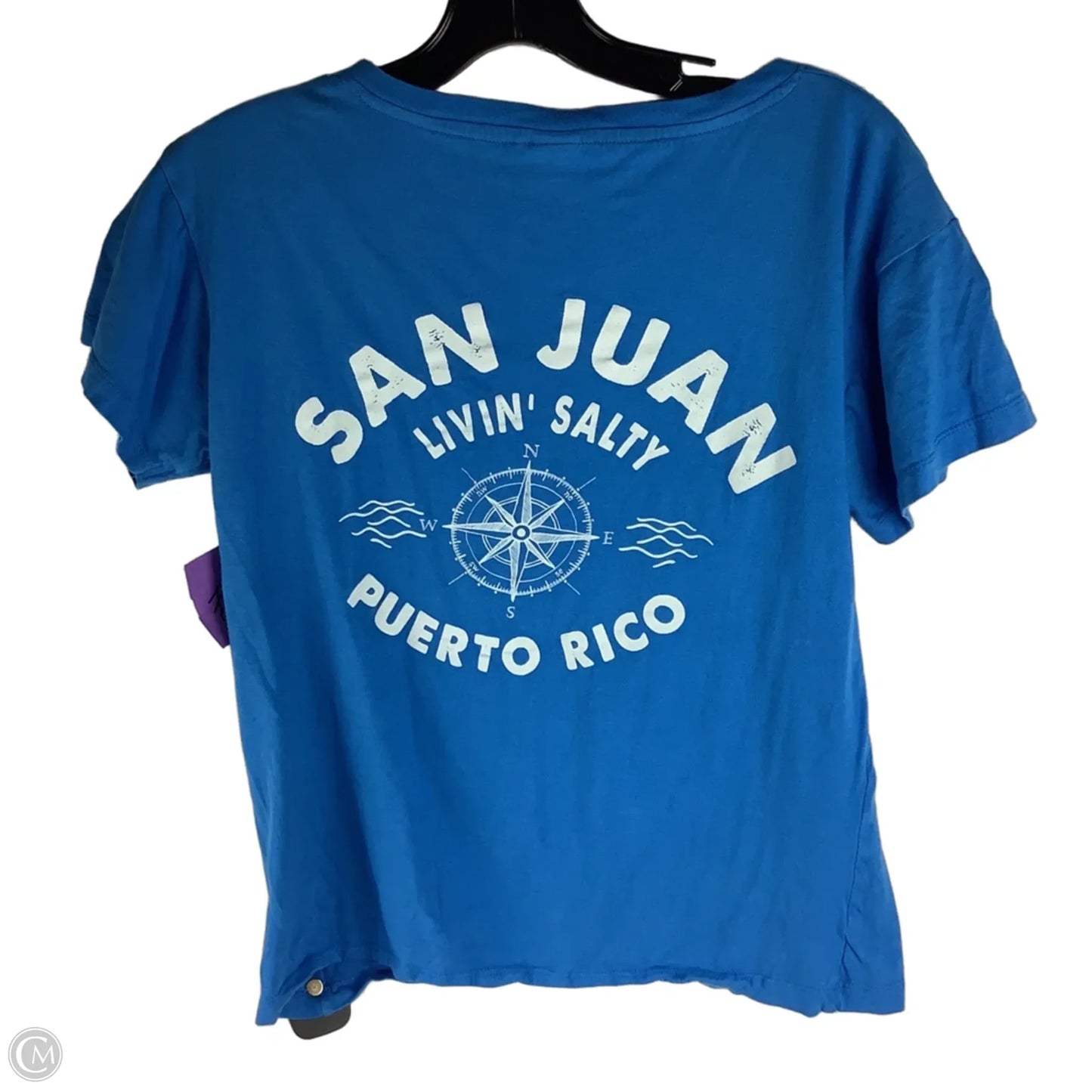 Top Short Sleeve By Clothes Mentor In Blue, Size: M, first picture is back of shirt