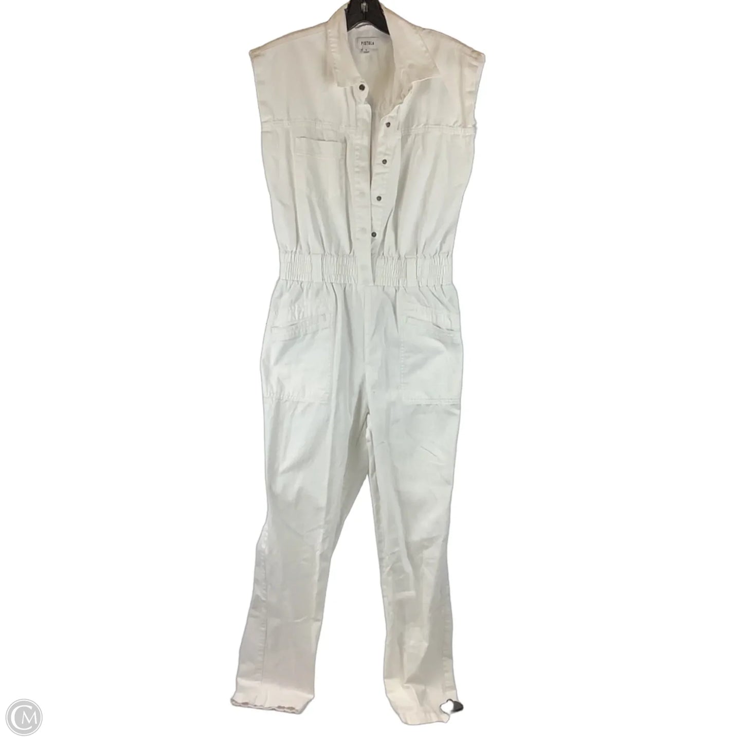 Jumpsuit By Pistola In White Denim, Size: S
