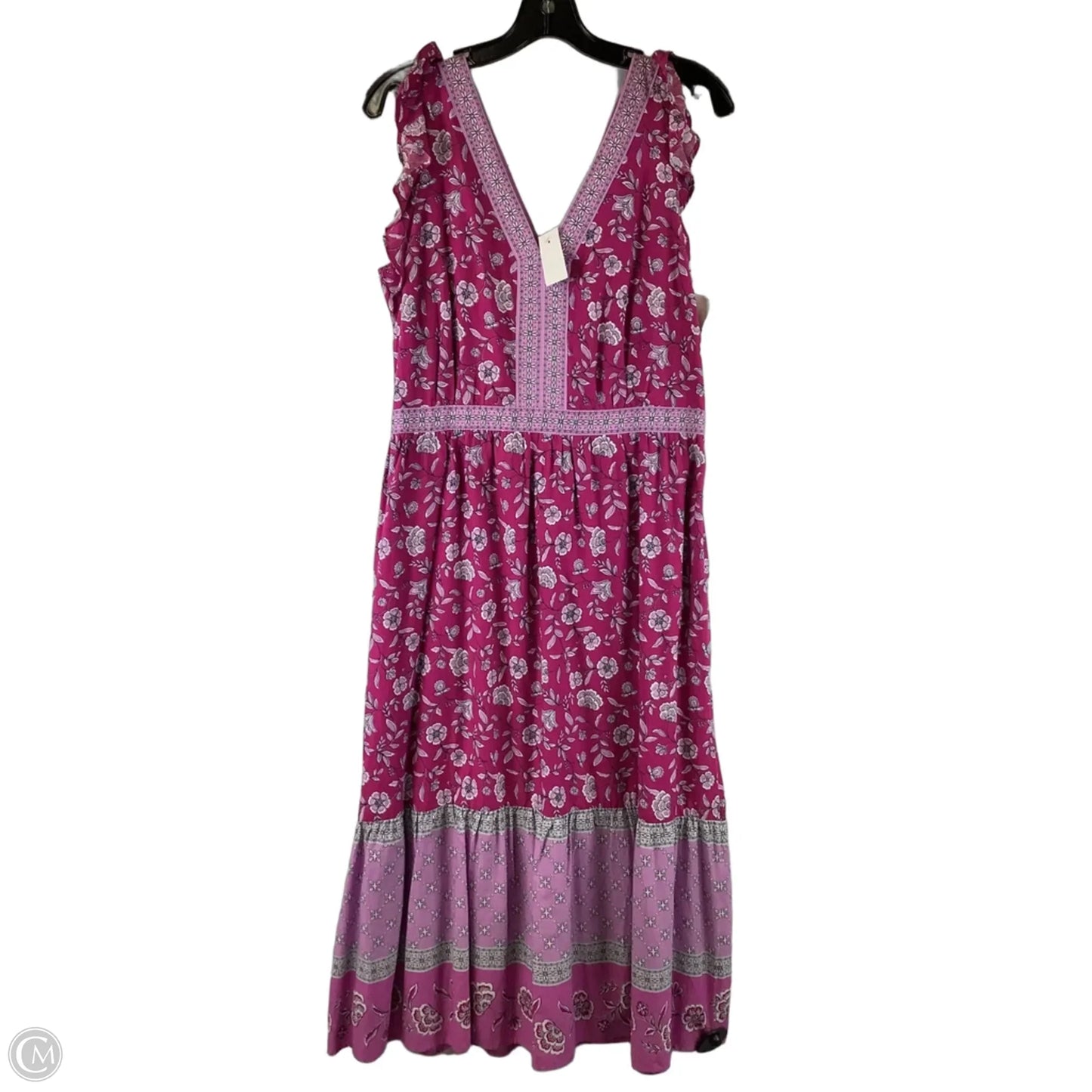Dress Casual Midi By Loft In Purple, Size: 8