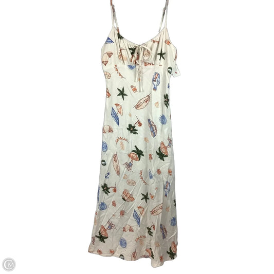 Dress Casual Midi By Clothes Mentor In Orange & White, Size: M