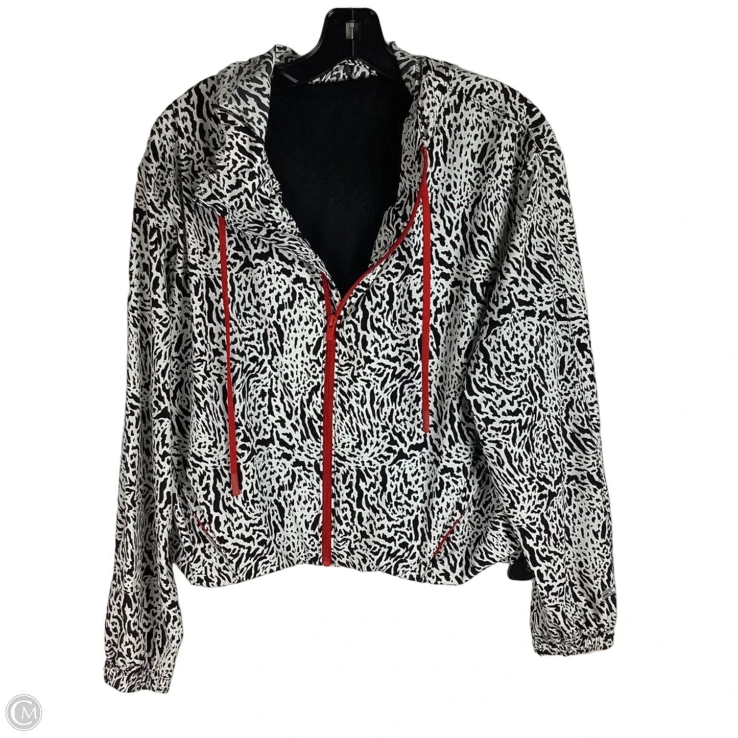 Athletic Jacket By Fabletics In Black & White
