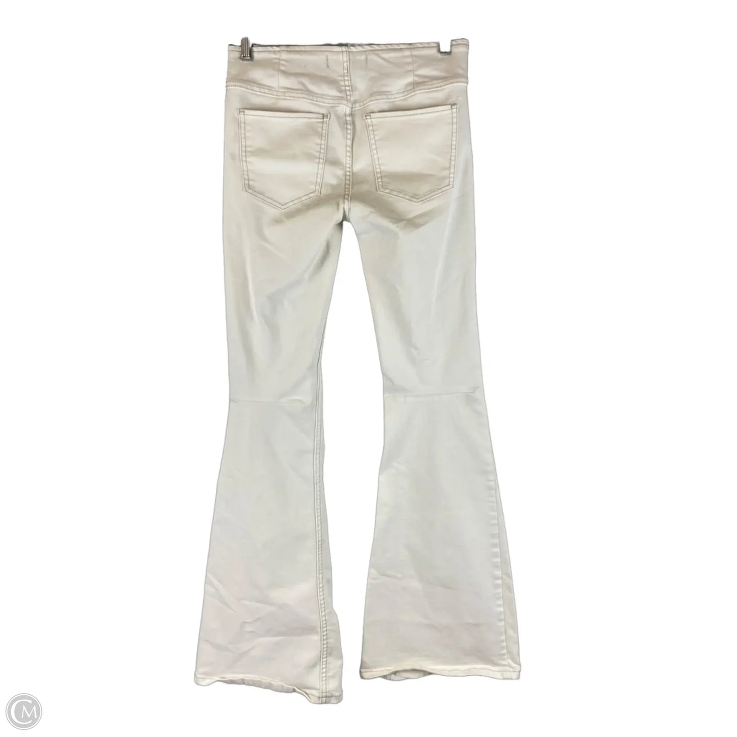 Jeans Flared By Free People In White Denim, Size: 2